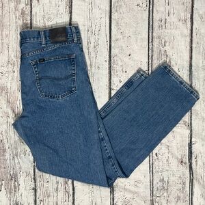Lee Blue Denim Jeans Mens Pants Distressed Cowboy